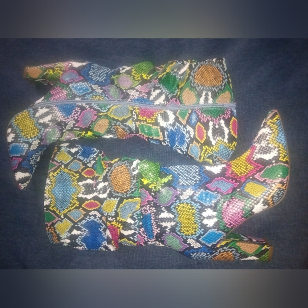 VIBRANT "EXOTIC Neon Python" Multicolor Snakeskin… - image 2